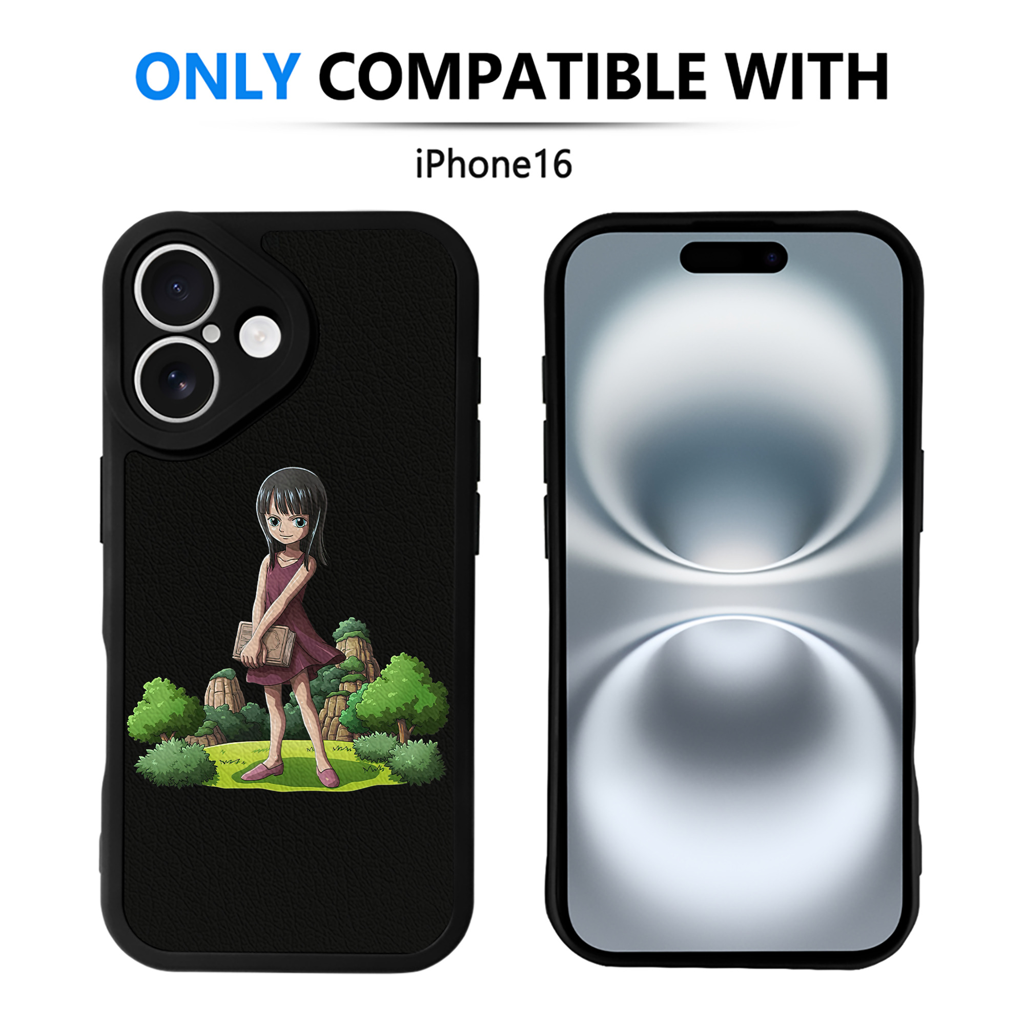 （画像用） ワンピース ニコ・ロビン ONE PIECE Nico Robin 【iPhone 16シリーズ対応】シリコンスマホケース（レザー調） 材質：シリコン